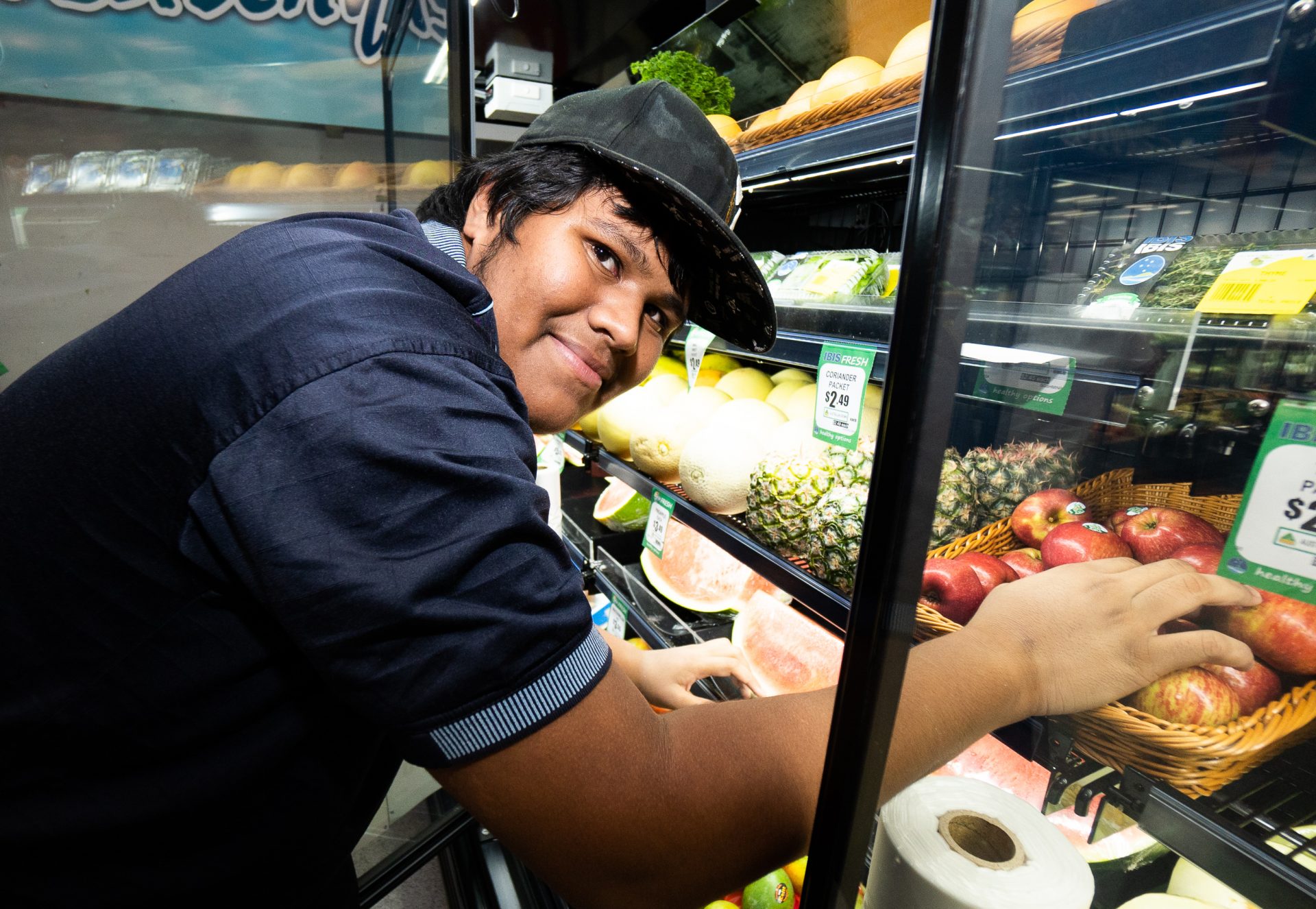 IBIS store staff packing fridge