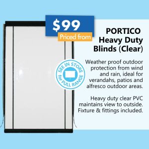 PORTICO Heavy Duty Blinds in Clear (from)
