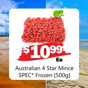 Australian 4 Star Mince SPEC* Frozen (500g) (Ea)