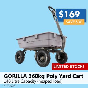 GORILLA 360kg Poly Yard Cart