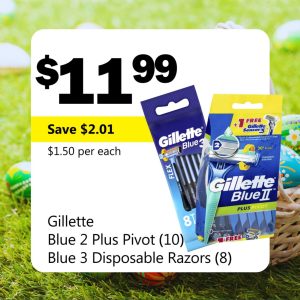 Gillette Blue 2 Plus Pivot (10) Blue 3 Disposable Razors (8)