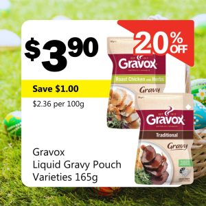 Gravox Liquid Gravy Pouch Varieties 165g
