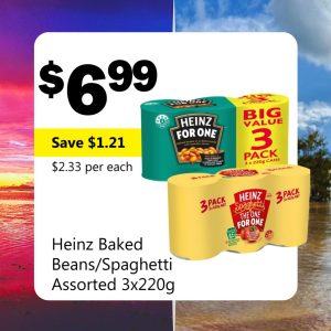 Heinz Baked Beans/Spaghetti Assorted 3x220g