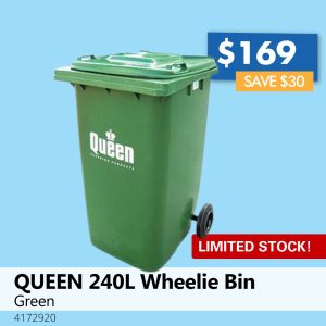 QUEEN 240L Wheelie Bin Green