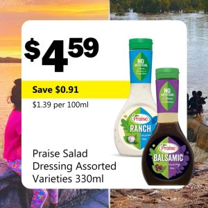 Praise Salad Dressing Assorted Varieties 330ml