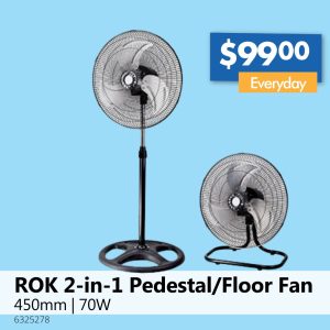 ROK 2-in-1 Pedestal/Floor Fan