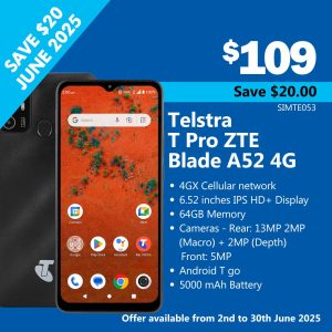 Telstra T Pro ZTE Blade A52 4G