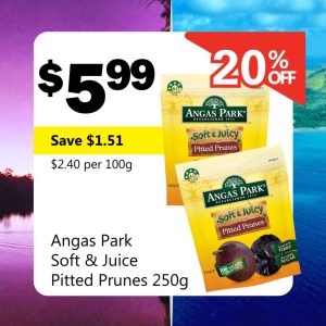 Angas Park Soft & Juice Pitted Prunes 250g