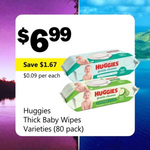 Huggies Thick Baby Wipes Varieties (80 pack)