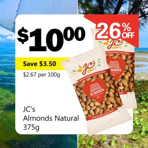 JC's Almonds Natural 375g