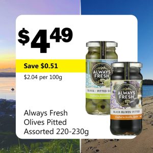 Always Fresh Olives Pitted Assorted 220-230g