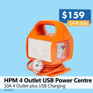 HPM 4 Outlet USB Power Centre