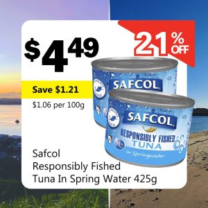 Safcol Responsibly Fished Tuna In Spring Water 425g