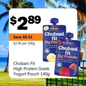 Chobani Fit High Protein Greek Yogurt Pouch 140g