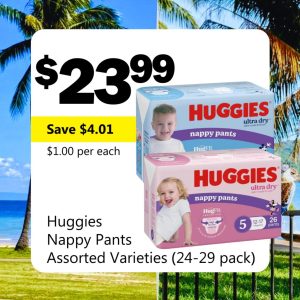 Huggies Nappy Pants Assorted Varieties (24-29 pack)