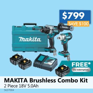 MAKITA Brushless Combo Kit  2 Piece 18V 5.0Ah