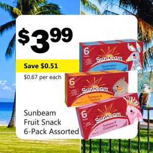 Sunbeam Fruit Snack 6-Pack Assorted
