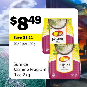 Sunrice Jasmine Fragrant Rice 2kg
