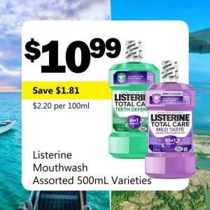 Listerine Mouthwash Assorted 500mL Varieties