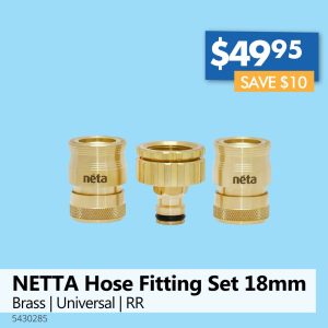NETTA Brass Hose Fitting Set 18mm