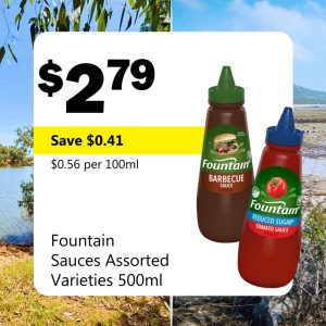 Fountain Sauces Assorted Varieties 500ml