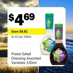 Praise Salad Dressing Assorted Varieties 330ml