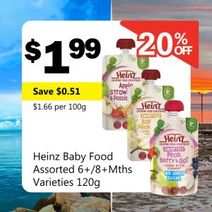 Heinz Baby Food Assorted 6+/8+Mths Varieties 120g