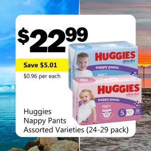 Huggies Nappy Pants Assorted Varieties (24-29 pack)