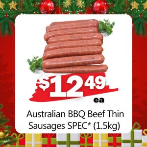 Australian BBQ Beef Thin Sausages SPEC* (1.5kg) (Kg)