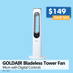 GOLDAIR Bladeless Tower Fan