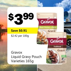 Gravox Liquid Gravy Pouch Varieties 165g