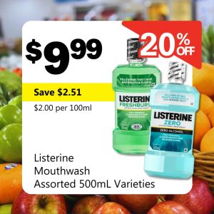 Listerine Mouthwash Assorted 500mL Varieties