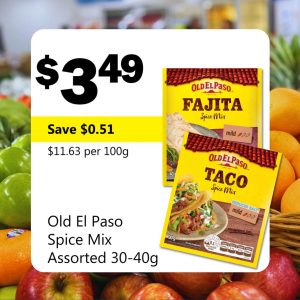 Old El Paso Spice Mix Assorted 30-40g