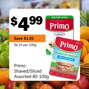 Primo Shaved/Sliced Assorted 80-100g
