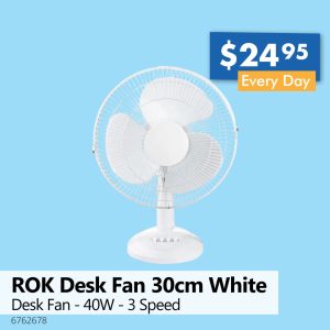 ROK Desk Fan 30cm White