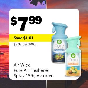 Air Wick Pure Air Freshener Spray 159g Assorted