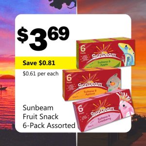 Sunbeam Fruit Snack 6-Pack Assorted
