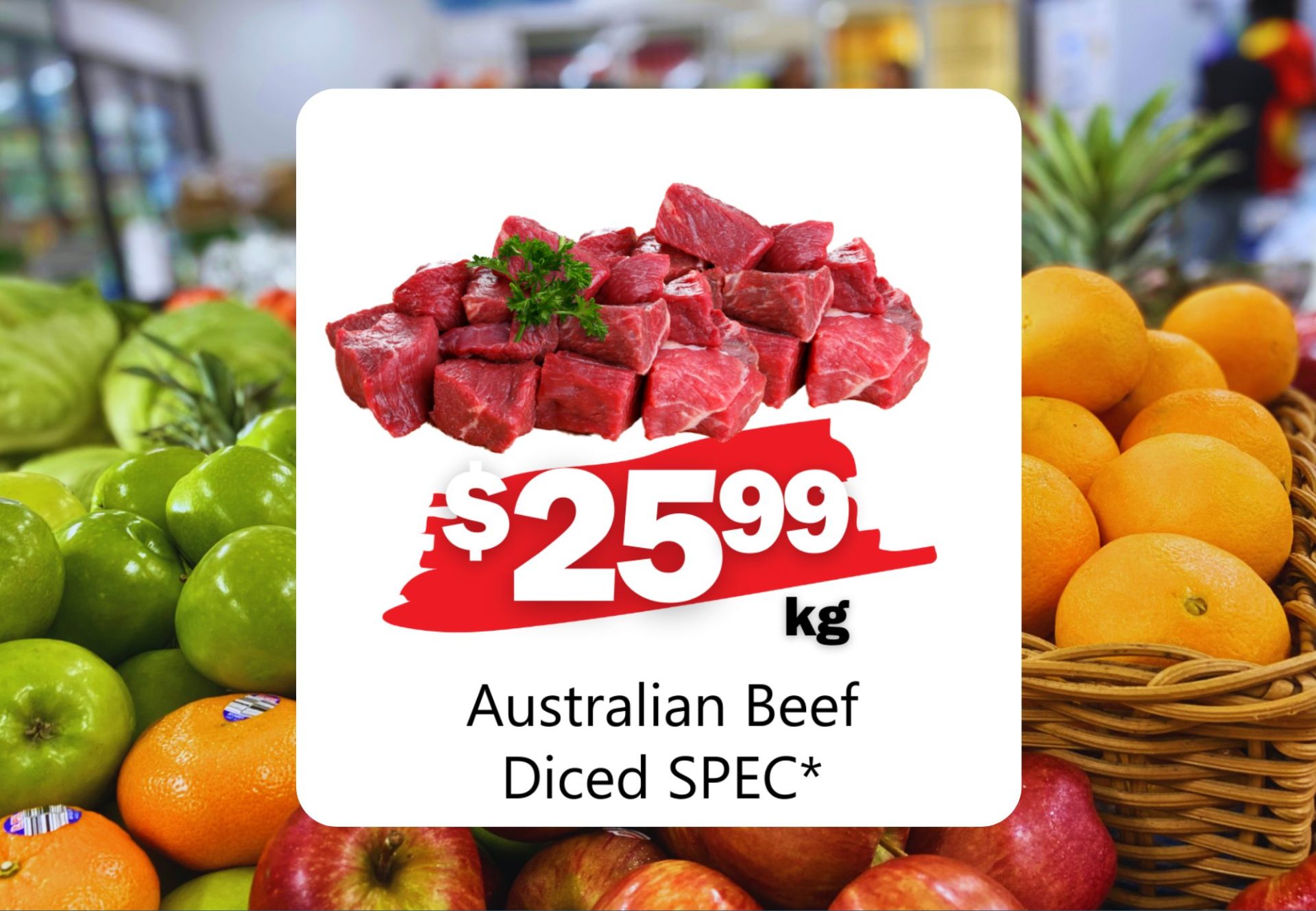 Australian Beef  Diced SPEC* (Kg)