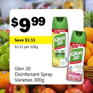 Glen 20 Disinfectant Spray Varieties 300g