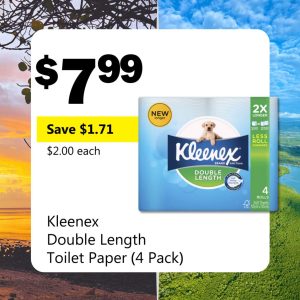 Kleenex Double Length Toilet Paper (4 Pack)