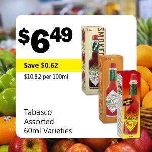 Tabasco Assorted 60ml Varieties
