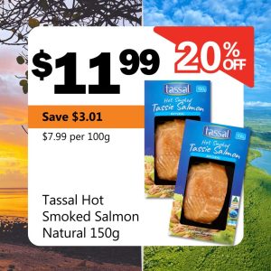 Tassal Hot Smoked Salmon Natural 150g