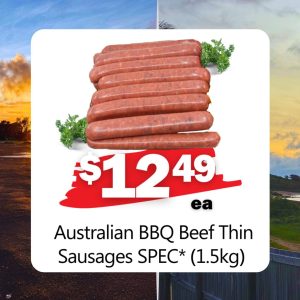 Australian BBQ Beef Thin Sausages SPEC* (1.5kg) (ea)