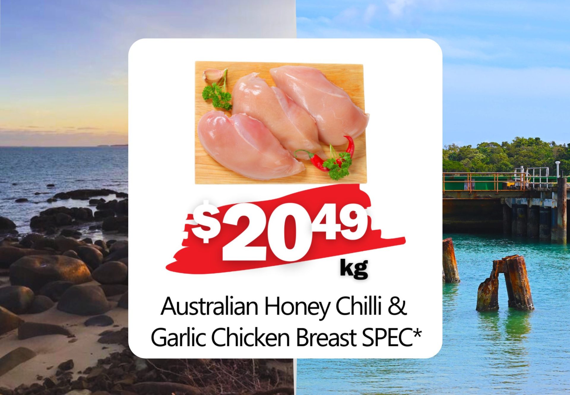 Australian Honey Chilli &  Garlic Chicken Breast SPEC* (Kg)