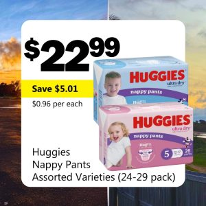 Huggies Nappy Pants Assorted Varieties (24-29 pack)