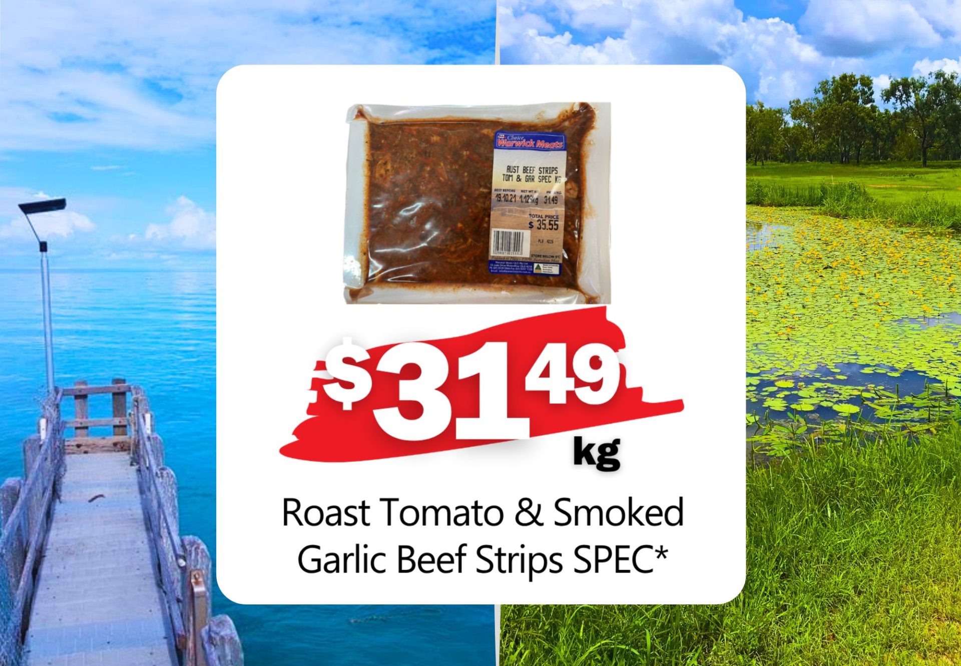 Roast Tomato & Smoked Garlic Beef Strips SPEC* (Kg)
