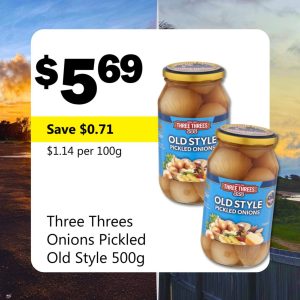 Three Threes Onions Pickled Old Style 500g