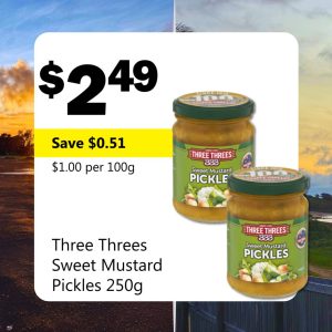 Three Threes Sweet Mustard Pickles 250g