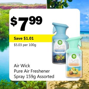 Air Wick Pure Air Freshener Spray 159g Assorted