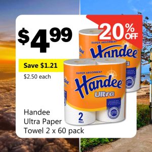 Handee Ultra Paper Towel 2 x 60 pack